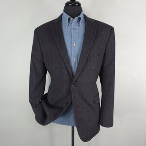 MADE Cam Newton Blazer Mens 46R Purple Wool Blend Herringbone Sport Coat Jacket